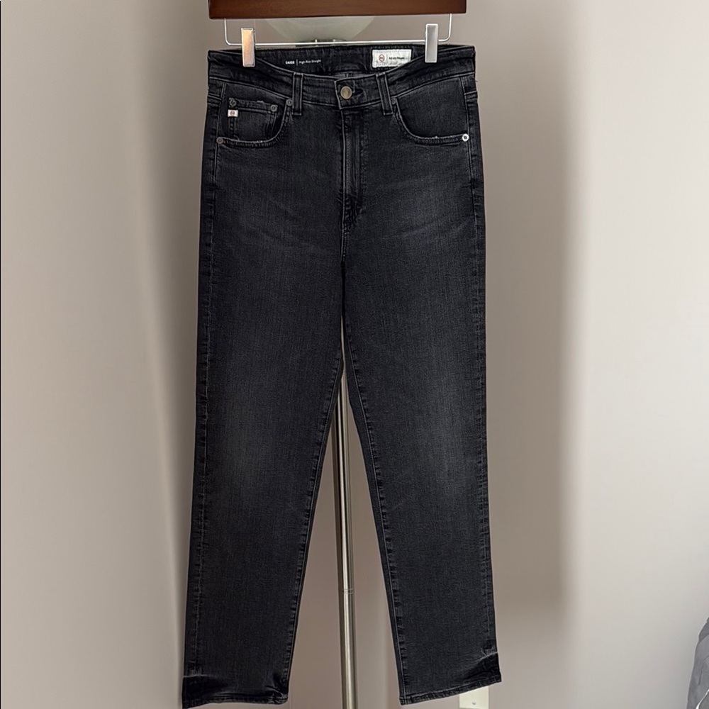 Ag Adriano Goldschmied High Rise Black Jeans
